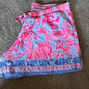 Lilly Pulitzer womens sz medium drawstring rayon shorts
